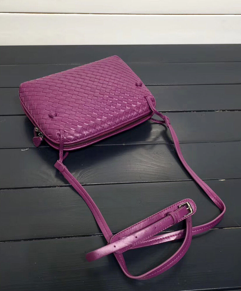 Bottega Veneta Shoulder Bag Lambskin Purple